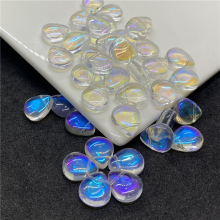 捷克琉璃花瓣横孔水滴10*12mm扁水滴花瓣diy饰品配件古风手工材料