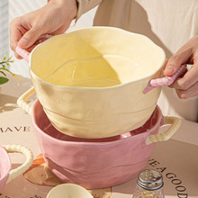 双耳汤碗陶瓷家用螺蛳粉碗烘焙烤碗沙拉水果碗汤面碗空气炸锅专用