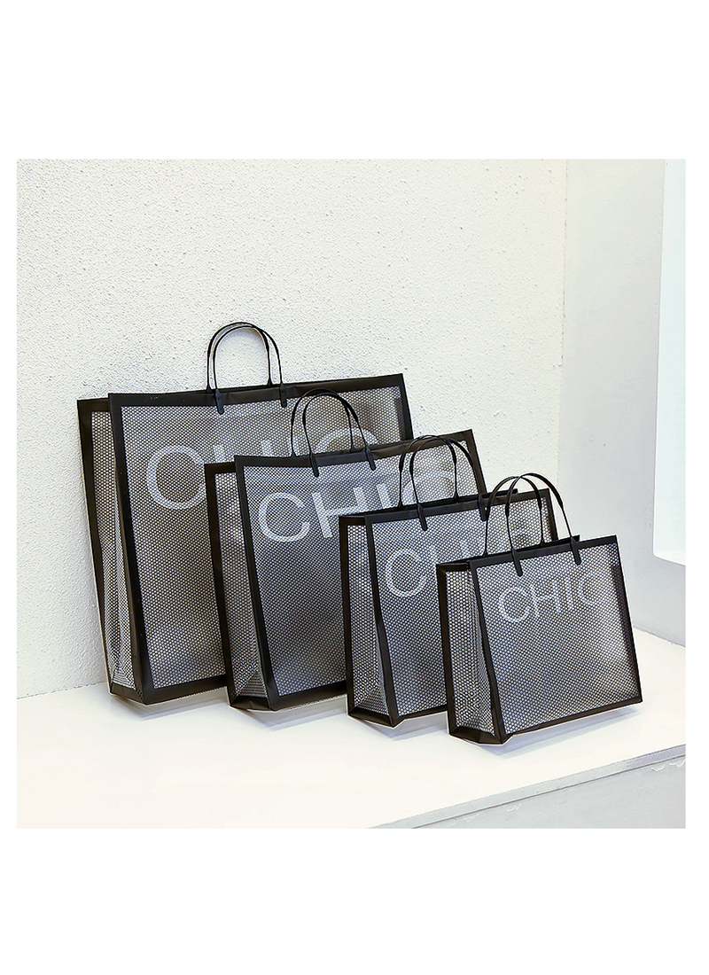 Red tienda de ropa ropa de belleza tienda de belleza transparente ropa de mano bolsa de compras bolsa de regalo personalizada