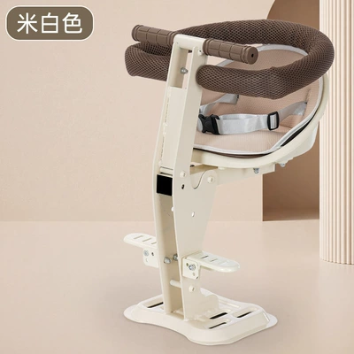 Front-mounted foldable child seat for electric vehicles, baby seat for electric scooters, motorcycle child seat, infant stool wholesale (Electric car child seat) - off-white-full-coverage-footrest-seat-cushion
