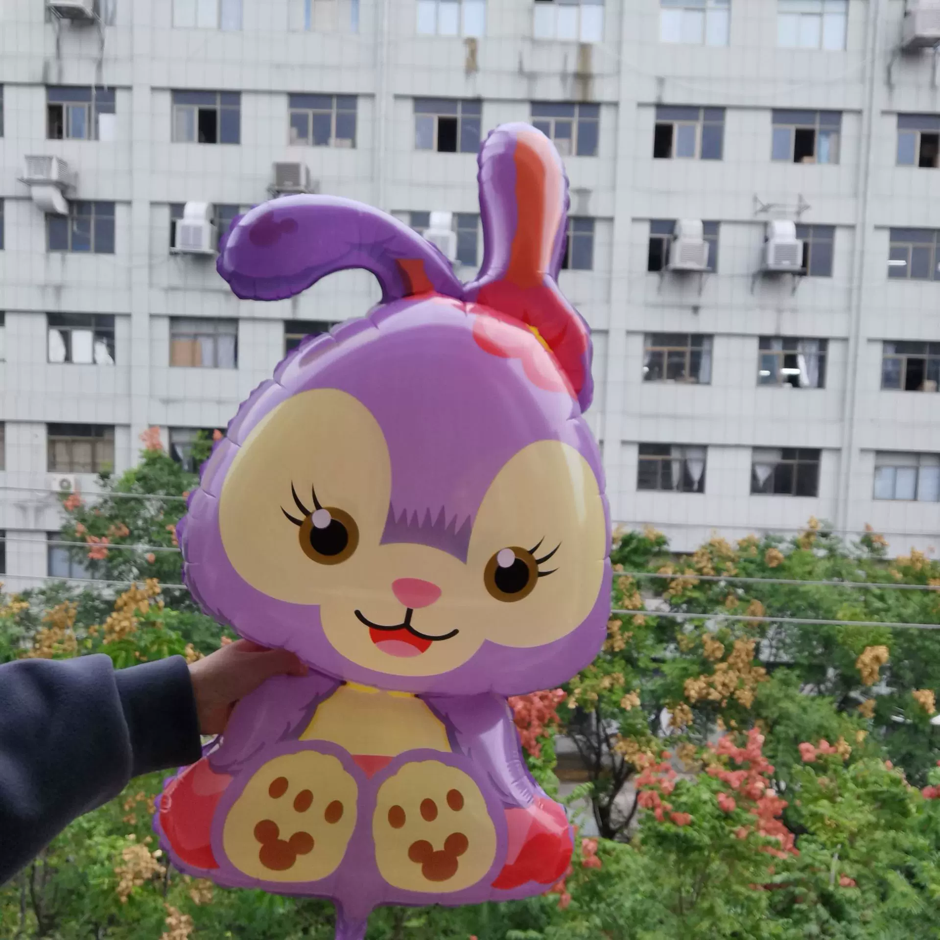 星黛露气球批发紫色兔子可爱 网红兔子飘空气球 升空气球