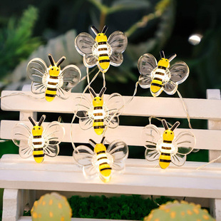 New Bee Festival Light String Crab Daisy Cherry Blossom Fastener Copper Wire Lamp Shape Lamp Holiday Decoration Atmosphere Lantern
