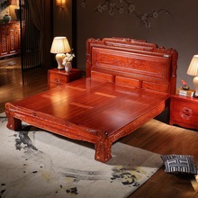 印尼金花梨木实木床1.8m双人床中式古典仿古雕花菠萝格高端卧室床