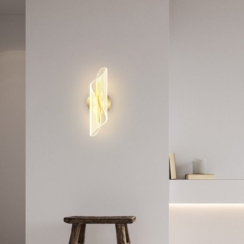 lámpara de pared acrílica fluorescente sala de estar fondo pared decoración lámpara pasillo escalera lámpara dormitorio cabezal de cama lámpara LED