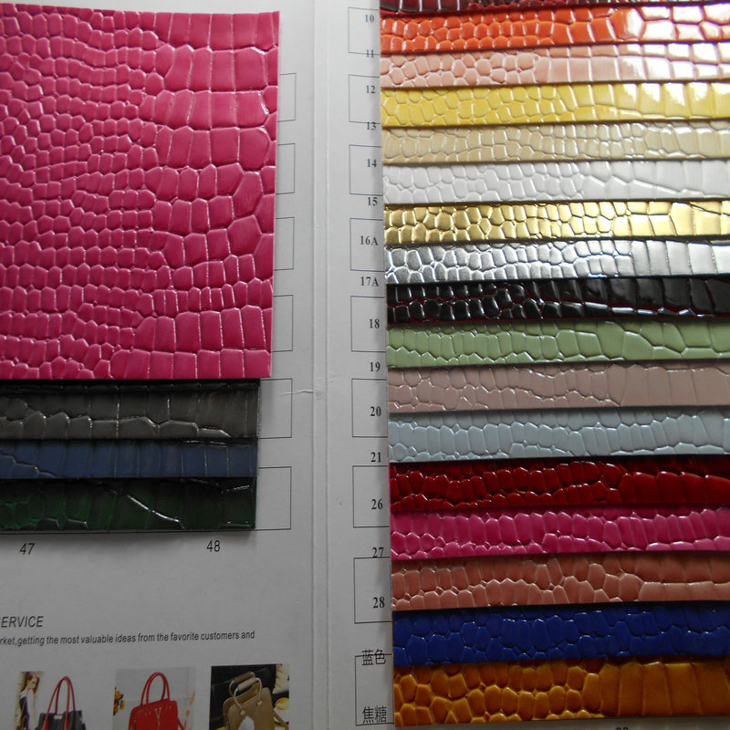 亮光水晶 耐磨环保皮革 鳄鱼纹凹面 石头石块 格子菱形鳄鱼PU皮革