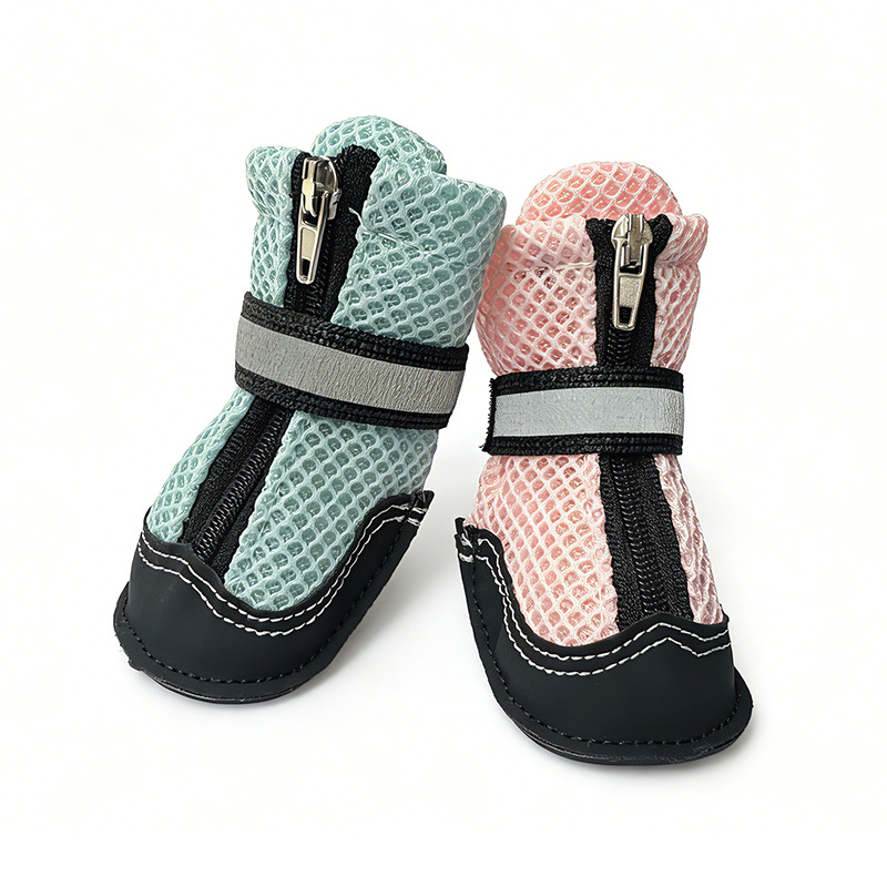 Seamless Stitching, Breathable Mesh Design, Pet Clothing, Dog Shoes, Soft, Non-Slip, Wear-Resistant, Zippered Dog Shoes