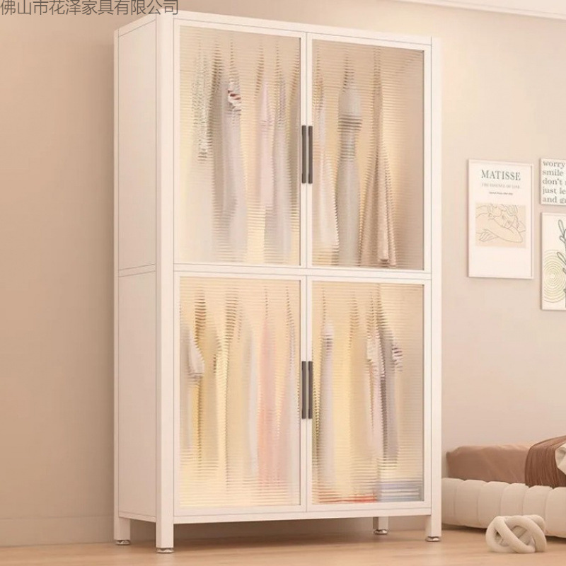 Wardrobe for Home Bedroom Simple Assembly Steel Rental Room Sturdy and Durable Metal Wardrobe Iron Storage Cabinet
