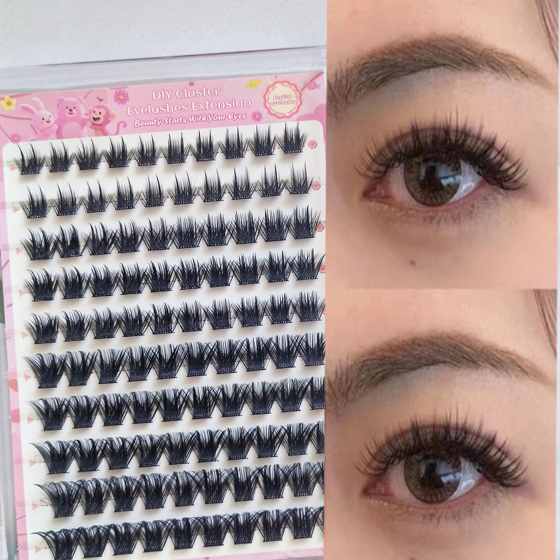 Transfronterizas pestañas falsas 30 - 100D comercio exterior caja de pestañas gruesas con pinzas de pegamento conjunto de pestañas falsas