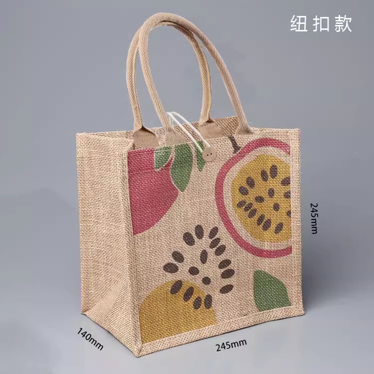 Bolsa de lino personalizada diy regalo de mano de compras bolsa de yute de gran capacidad bolsa de lino portátil bolsa de lino personalizada