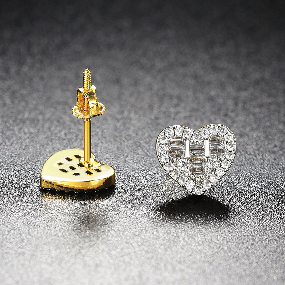 1 Piece 1 Pair Fashion Water Droplets Heart Shape Alloy Plating Rhinestones Zircon Womenu0027S Earri