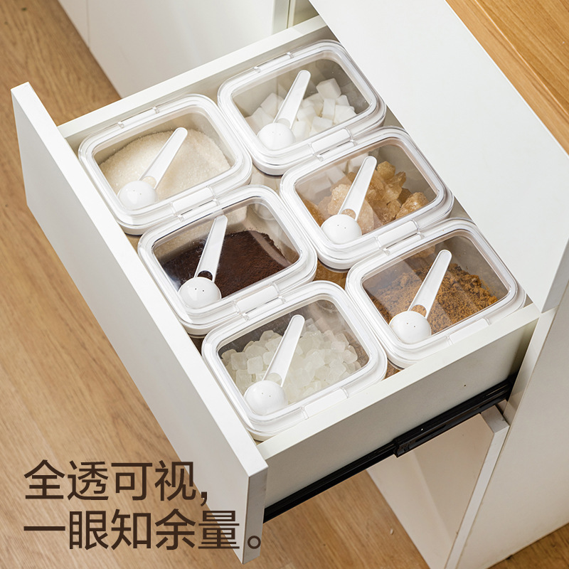 Tanque de almacenamiento de azúcar blanco sellado transfronterizo caja de almacenamiento de azúcar marrón caja de almacenamiento de almidón de azúcar congelado a prueba de humedad condimento de grado alimenticio