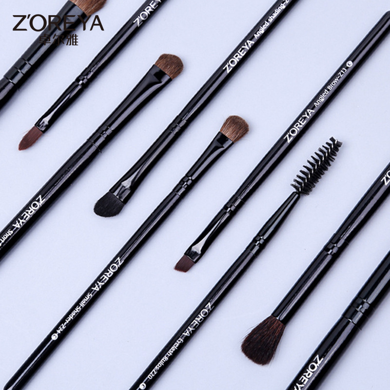 Zhuolya negro polvo suelto cepillo de maquillaje rubor rollo de pestañas sola herramienta de belleza cepillo de Fundación cepillo de sombra de ojos al por mayor