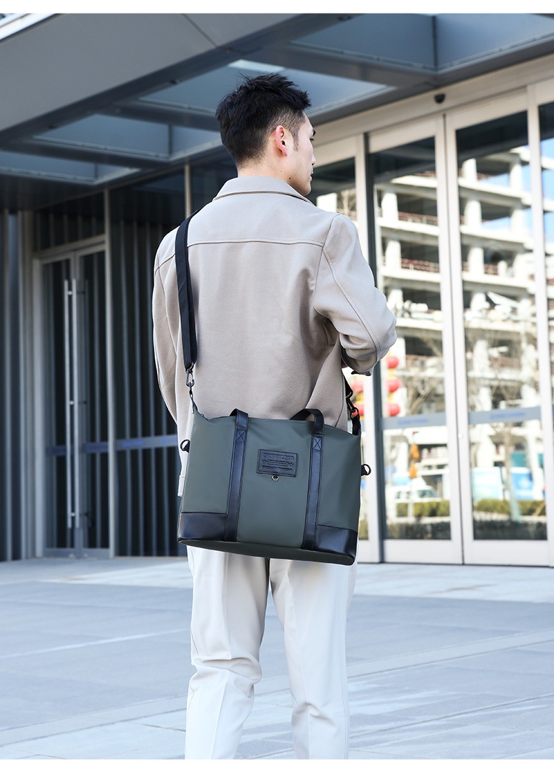 Men's business casual large-capacity travel bag, Korean-style fashionable handbag, lightweight crossbody bag, simple briefcase undefined