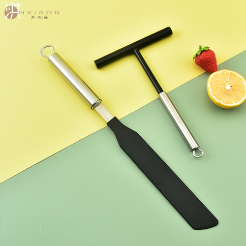 304 stainless steel nylon scraper, pancake skin scraper, cake cream jam spreader, pancake spreader