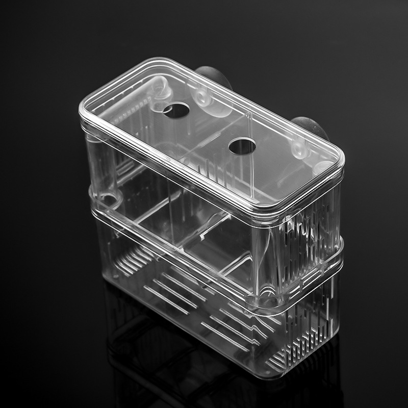 Tanque de peces incubadora Pavo Real incubadora de cría Caja de aislamiento acrílico caja de peces tropicales neumática oxigenación