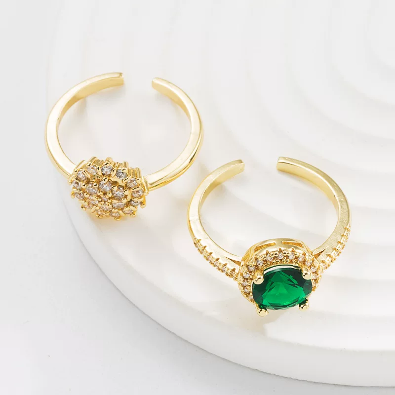 Trend copper fashionable universal zirconium, ring with stone, European style, light luxury style