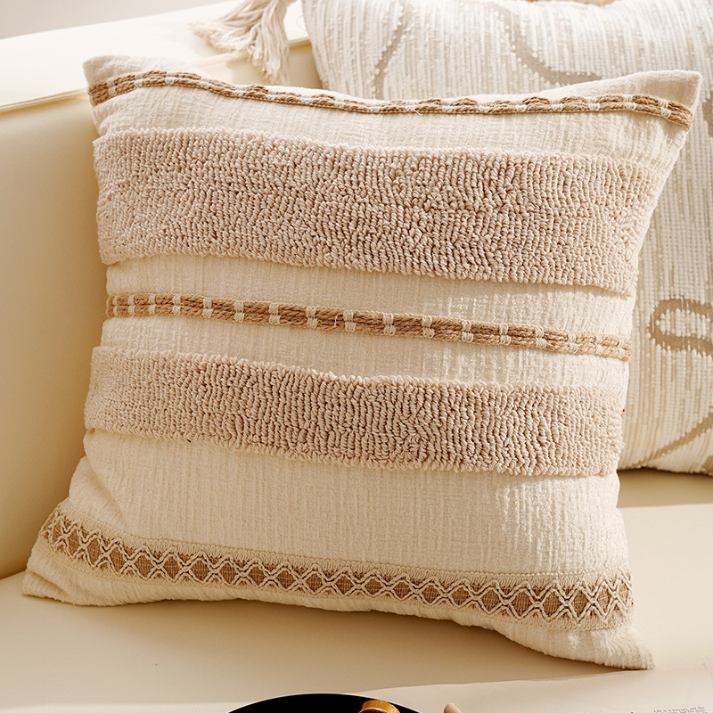 Crema de estilo retro de alta calidad sofá sala de estar almohada cubierta de almohada dormitorio ventana flotante cama almohada cubierta de almohada cojín núcleo