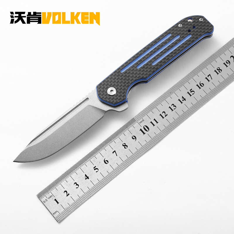 D2户外刀具高碳钢丛林生存工具战术刀便携野营折叠刀随身小刀