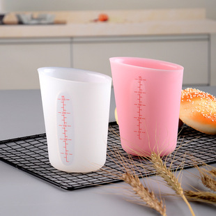 Double scale silicone measuring cup milk tea shop supplies baking tools soft milk cup liquid measuring cup manufacturers in stock