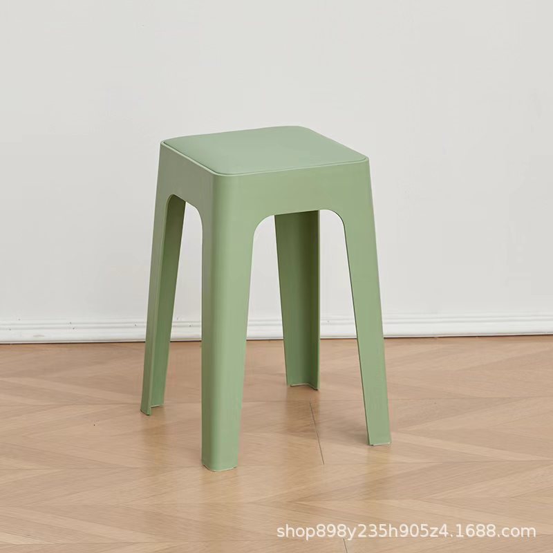 Taburete de plástico de paquete blando moderno simple taburete de comedor apilable taburete de comedor grueso taburete de comedor taburete alto taburete de comedor taburete cuadrado