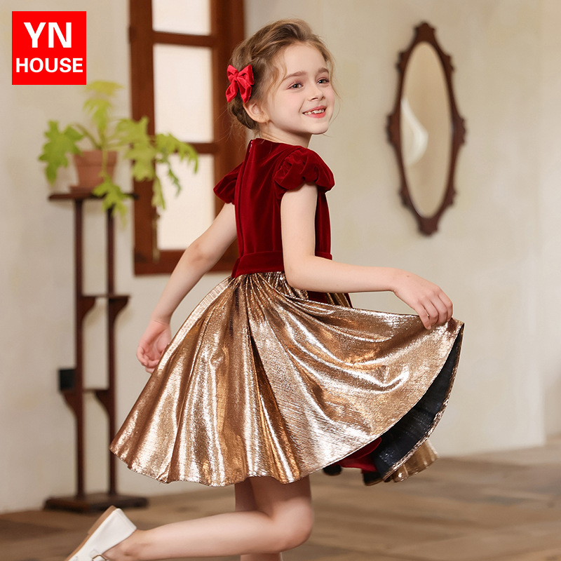 Falda de vestir para niños verano nuevo vestido de gama alta boda niña de las flores falda tutú vestido de un año falda de ropa para niños