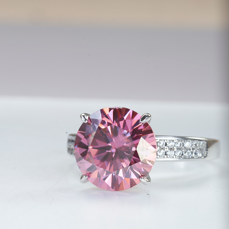 5 quilates anillo rosa de morsanita VVS bolígrafo de diamante pequeño libro rojo transfronterizo de venta caliente joyería