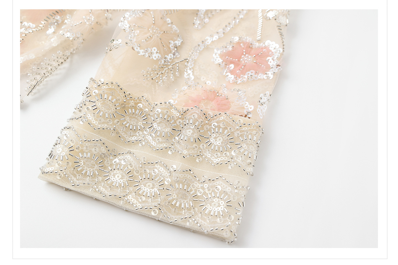 Áo khoác nữ phong cách dân tộc đính sequin jacquard khoét rỗng mỏng cao cấp M5026 — Màu mơ chi tiết 15