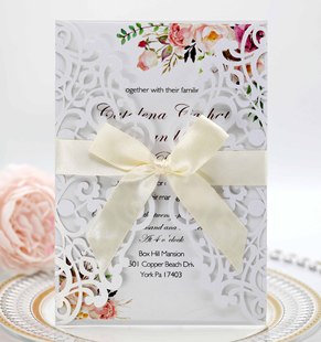 Cross-border wedding hollow invitation card party invitation can be printed greeting card wedding invitation card Shenzhen wholesale