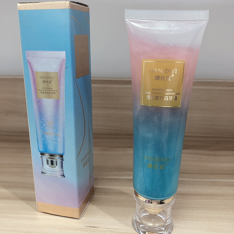 推薦 顏佳宜網紅煙酰胺炫白牙膏提亮清新口氣博薄荷味炫彩款