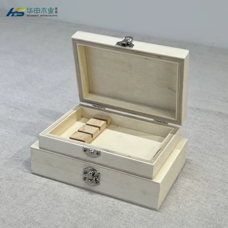 定制木质礼品盒翻盖礼品收纳盒刀头存储木盒珠宝首饰木制包装盒
