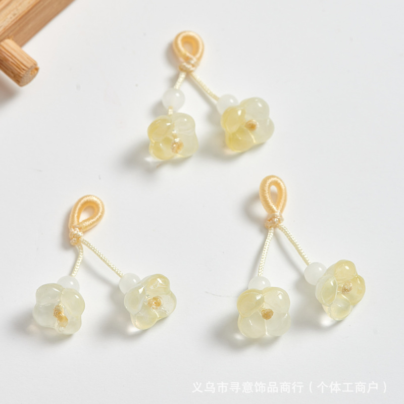 铃兰花琉璃小提溜抖音直播手串挂件吊坠蝴蝶手工编织diy手链配件|undefined