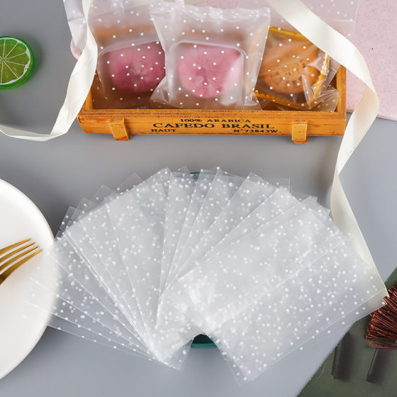 Snowflake crisp packaging bag food grade in stock frosted translucent machine seal moon cake biscuits food bag wholesale