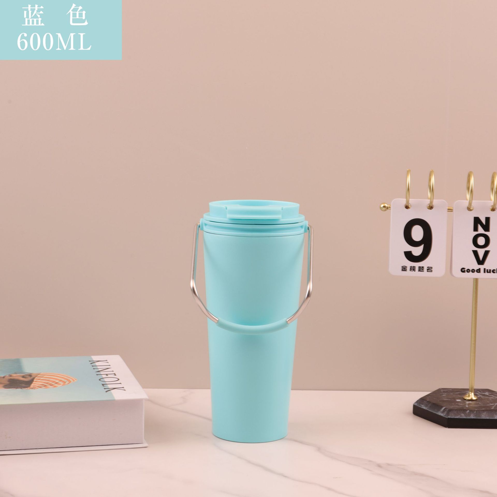 Cross-border 304 acero inoxidable doble paja taza de automóvil portátil de gran capacidad deportiva portátil taza de hielo para automóviles al aire libre