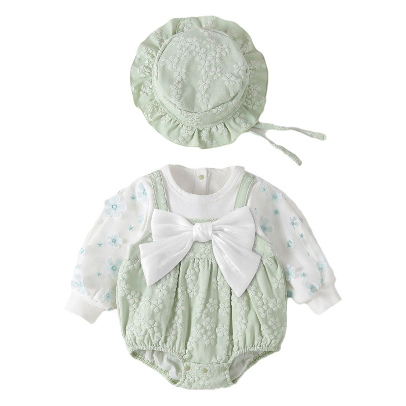 INS estilo otoño ropa de bebé nueva mariposa mameluco manga larga suave vaina bebé niña mono mameluco