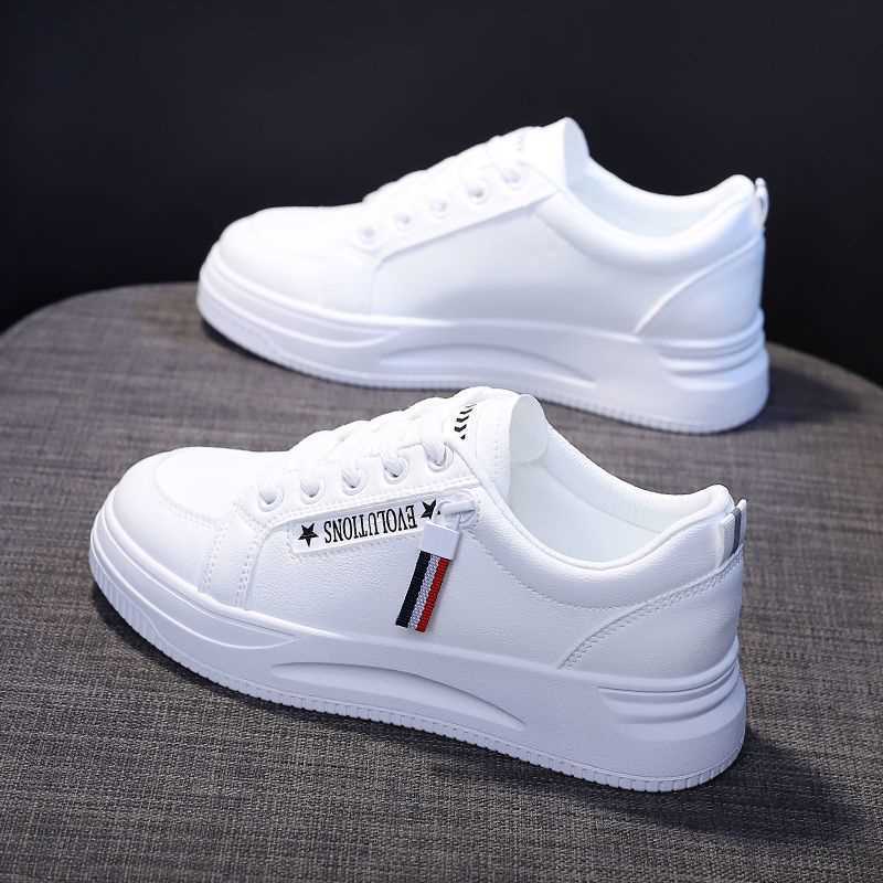 New White shoes women's soft bottom sneaker women's board shoes women's spring shoes women's Korean-style casual running shoes leather surface