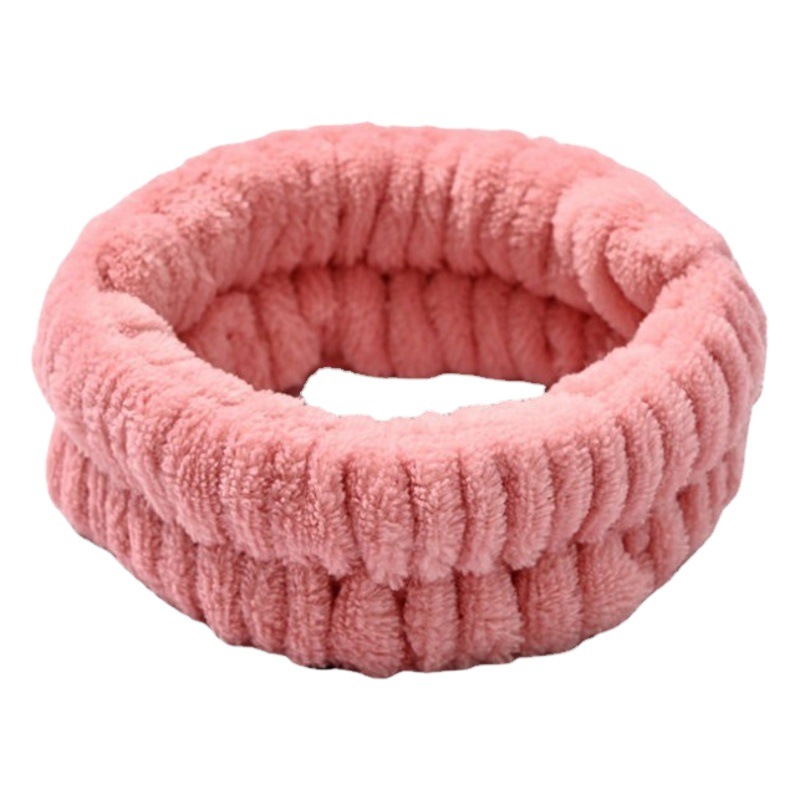 Directo de fábrica de color sólido simple banda de pelo de lavado facial banda de pelo autoadhesivo accesorios DIY felpa anillo de pelo semiacabado tocado