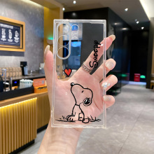 亚马逊热销适用三星S22史努比透明手机壳GalaxyS23防摔软壳保护套