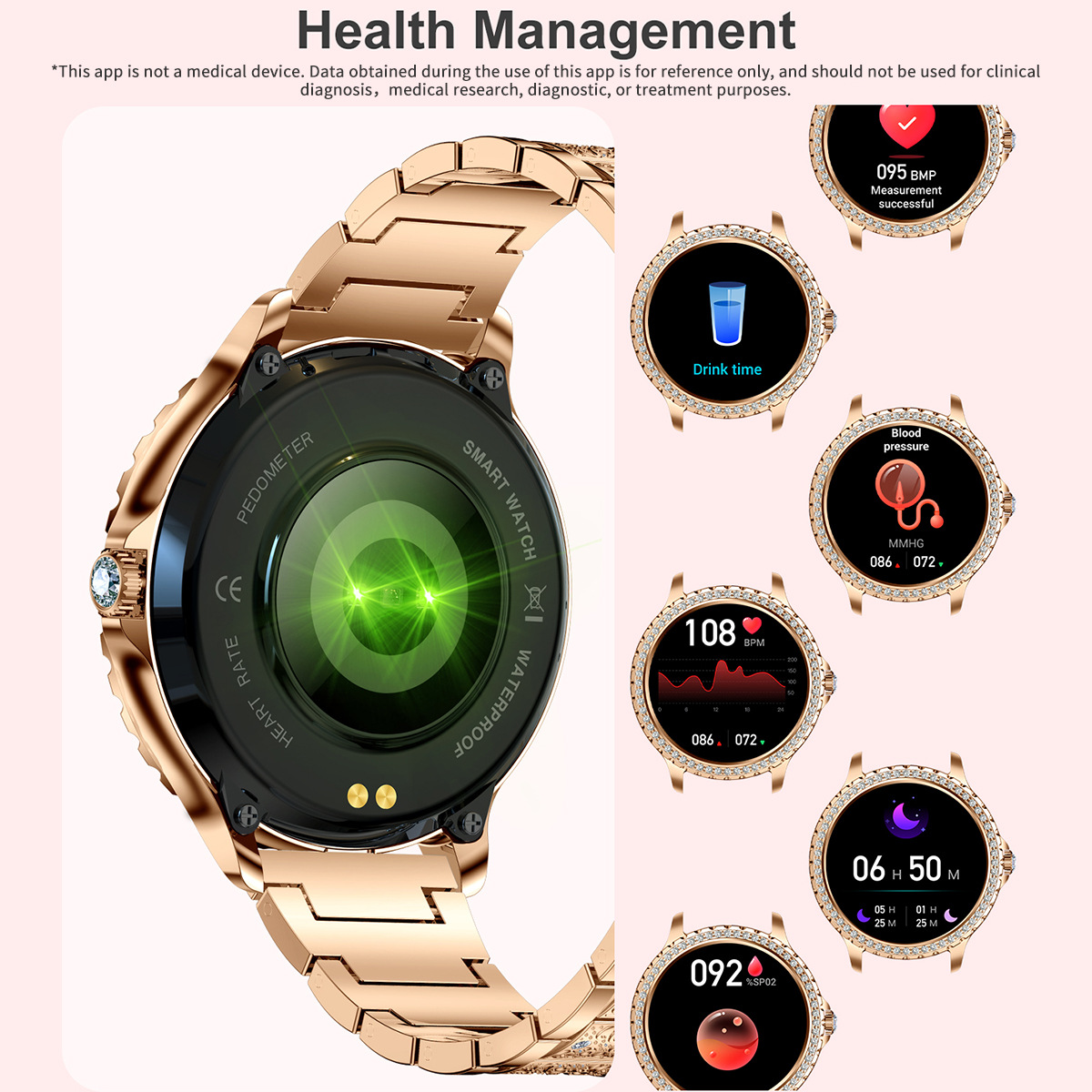 Reloj inteligente de moda para mujer con Bluetooth, llamadas, multifuncional, resistente al agua, alarma y reloj deportivo._voghion.com