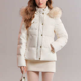 法式小香风毛领连帽保暖羽绒服女25款秋冬新品气质减龄高端加厚