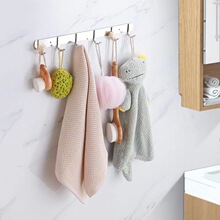 批发不锈钢挂钩加厚排钩门后衣钩厨房多功能粘钩挂勺宿舍墙钩壁挂