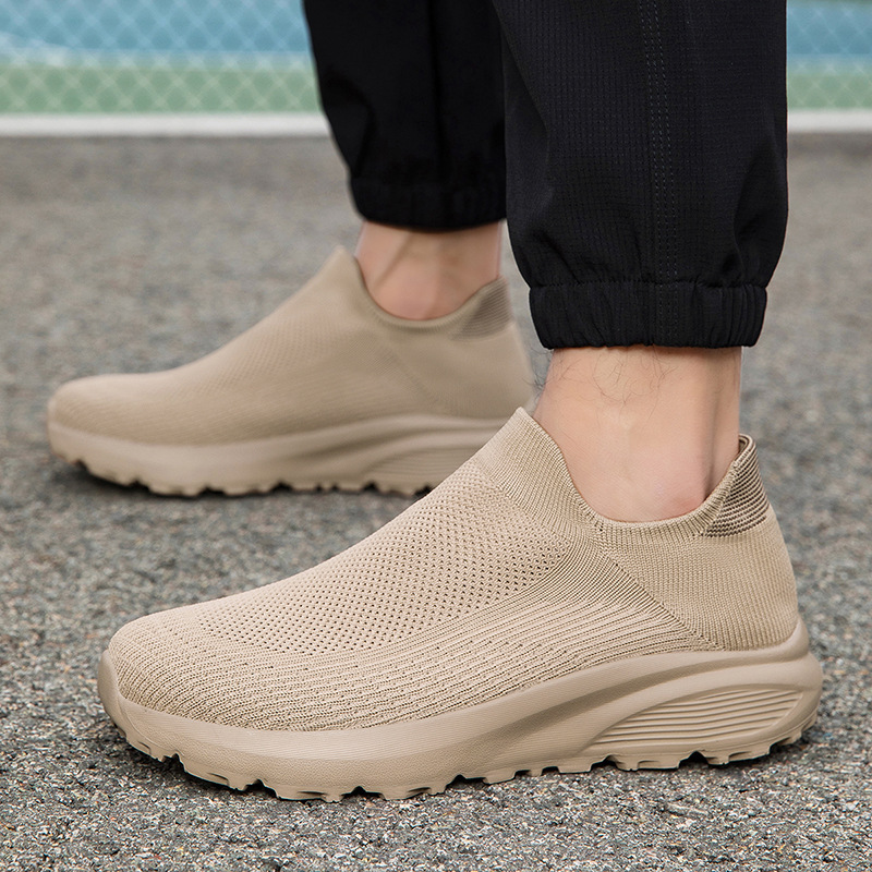 Wide-Toe Men's Shoes with Elastic Socks, Slip-On Shoes, Wide Version for Wide Feet, Men's Sports and Casual Shoes, Fly-Knit Mesh Shoes Wide-Toe Men's Shoes with Elastic Socks, Slip-On Shoes, Wide Version for Wide Feet, Men's Sports and Casual Shoes, Fly-Knit Mesh Shoes