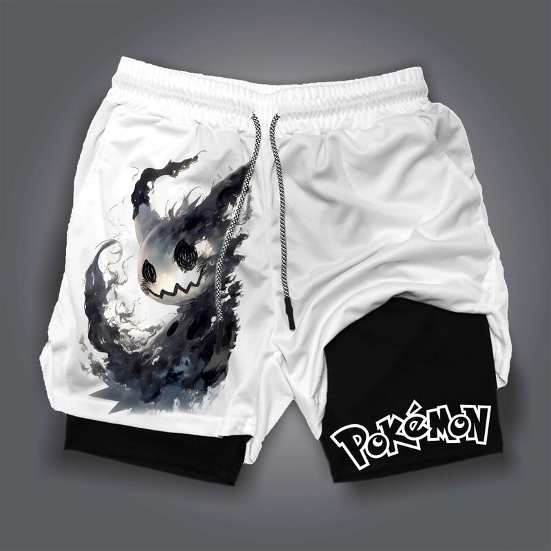 Amazon Anime Printed Double Layer Shorts Summer Men's Fashion Breathable Sports Fitness Running Fashion Shorts