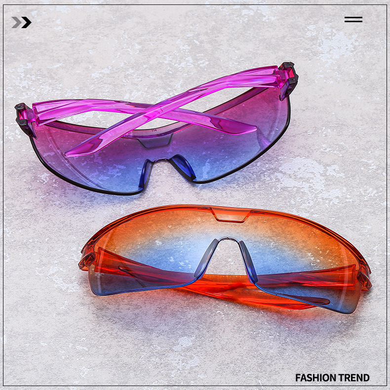 Basic Gradient Color Pc Special-shaped Mirror Half Frame Sports Sunglasses display picture 1