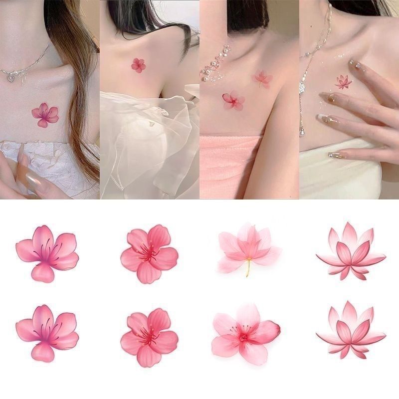Small Flower Tattoo Stickers for Sweet and Cool Girls, Collarbone Cover-Up, Sexy and Pure Desire, Waterproof, Peach Blossom, Long-Lasting, Instagram-Worthy, Washable Small Flower Tattoo Stickers for Sweet and Cool Girls, Collarbone Cover-Up, Sexy and Pure Desire, Waterproof, Peach Blossom, Long-Lasting, Instagram-Worthy, Washable