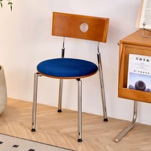 家用餐椅现代简约靠背椅子贝格设计师复古民宿实木餐桌椅北欧风