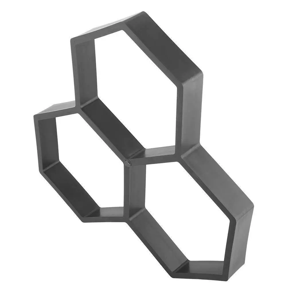 六边形塑料地模彩色混泥土水泥地砖路沿石地坪铺路文化石模具