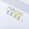 Earrings, brand classic zirconium, silver 925 sample, European style, bright catchy style, custom made