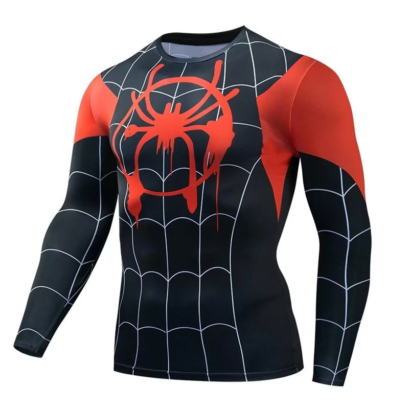 平行宇宙スパイダーマン半袖長袖tシャツ漫威映画周辺コスプレ衣装速乾レオタード|undefined