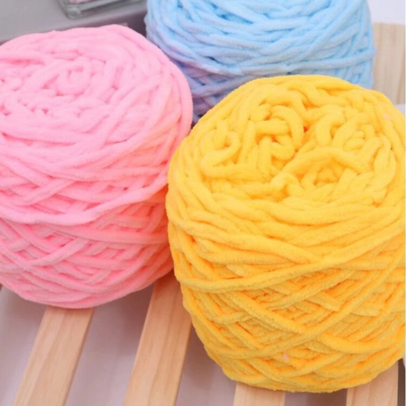 3.3两大团小冰条线钩拖鞋批发钩勾鞋线单股粗毛线团棉鞋diy大直销