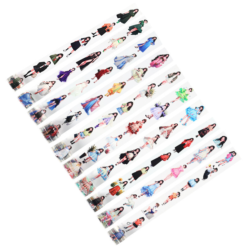 El viento bajo el bosque hace que la cinta adhesiva impermeable transparente pet roll adorable personaje hecho pegatinas paisajísticas diy pegatinas de cinta adhesiva para niñas